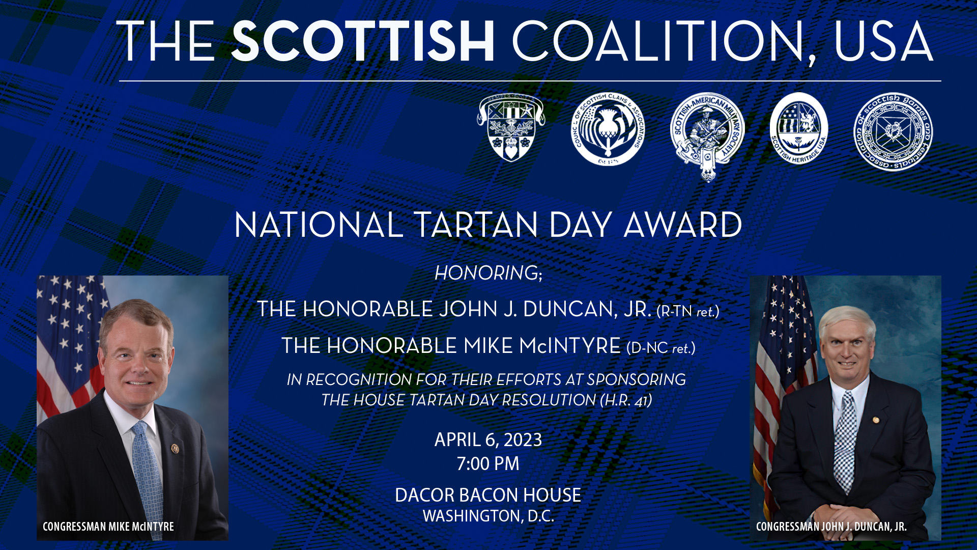 The Scottish Coalition National Tartan Day Award announcement